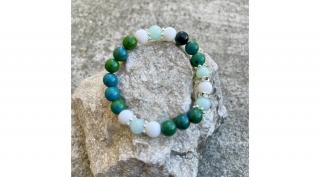 Ásvány karkötő 074 - Amazonite, Achát, Főnix Lapis Lazuli