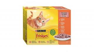 Állateledel alutasakos PURINA Friskies macskáknak csirke-kacsa-lazac-pulyka 12x85g