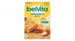 Keksz BELVITA Jó Reggelt! Softy epres töltelékkel multipack 250g