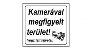 Matrica Kamerával megfigyelt terület fehér "A"