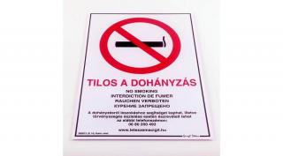 Matrica Tilos a dohányzás! fehér többnyelvű A/4 új