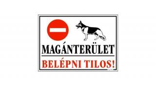 Piktogram Magánterület, belépni tilos! fehér