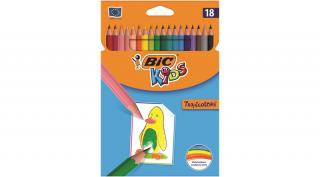 Színes ceruza BIC Kids Tropicolors hatszögletű 18 db/készlet