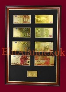 24K arany EURO - 8 darabos SZÍNEZETT szett