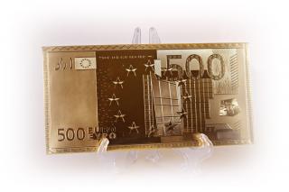 Arany színű boríték az 500 eurós képével