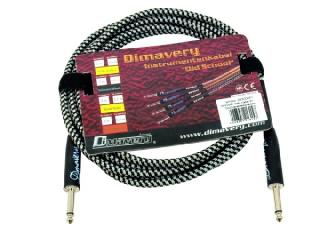 DIMAVERY Hangszer kábel, 3m, fekete.ezüst 26300051