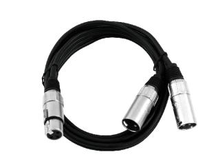 OMNITRONIC Adaptercable XLR(F) /2x XLR(M) 1m bk 30225204