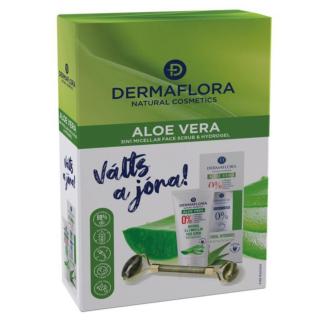 Dermaflora Aloe Vera Hidratáló Gél, Micellás Arcradír és Jádeköves Arc Masszírozó Díszdobozban