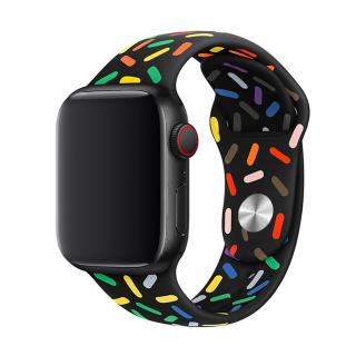 Apple Watch egyszínű óraszíj - Black Cake Óra mérete: 38/40/41mm, Szíj hossza: M-L (közepes és széles csukló), Szíj színe: Fekete
