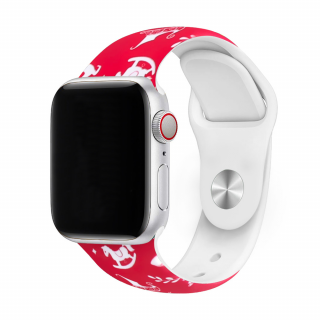 Apple Watch karácsonyi mintás óraszíj - Karácsonyi dal Óra mérete: 42/44/45/49mm, Szíj hossza: S-M (kicsi és közepes csukló), Szíj színe: Piros