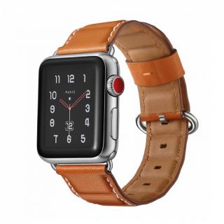 Apple Watch luxus bőrszíj - Világos barna Óra mérete: 38/40/41mm, Szíj színe: Világos barna