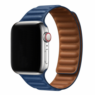 Apple Watch mágneses bőrszíj - Kék Óra mérete: 38/40/41mm, Szíj színe: Kék