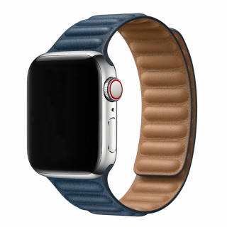 Apple Watch mágneses bőrszíj - Sötét kék Óra mérete: 38/40/41mm, Szíj színe: Sötétkék
