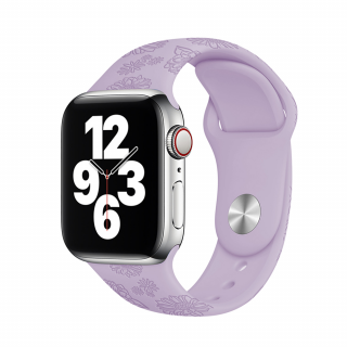 Apple Watch nyári óraszíj - Lila napraforgók Óra mérete: 42/44/45/49mm, Szíj hossza: M-L (közepes és széles csukló), Szíj színe: Lila