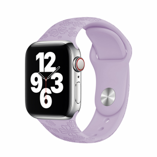 Apple Watch nyári óraszíj - Lila négylevelű lóhere Óra mérete: 42/44/45/49mm, Szíj hossza: M-L (közepes és széles csukló), Szíj színe: Lila