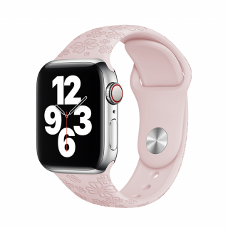 Apple Watch nyári óraszíj - Rózsaszín négylevelű lóhere Óra mérete: 42/44/45/49mm, Szíj hossza: M-L (közepes és széles csukló), Szíj színe: Rózsaszín