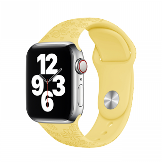 Apple Watch nyári óraszíj - Sárga négylevelű lóhere Óra mérete: 42/44/45/49mm, Szíj hossza: M-L (közepes és széles csukló), Szíj színe: Sárga