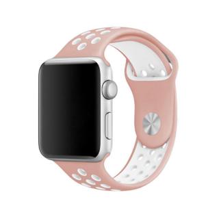 Apple Watch sportszíj - Rózsaszín-fehér Óra mérete: 38/40/41mm, Szíj hossza: M-L (közepes és széles csukló), Szíj színe: Fehér-rózsaszín