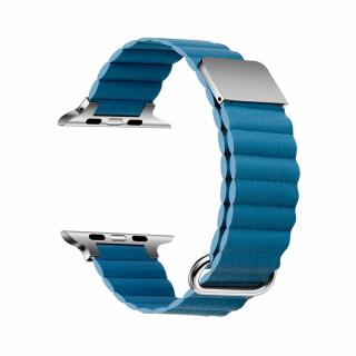 Apple Watch stílusos mágneses bőrszíj - Kék Óra mérete: 38/40/41mm, Szíj színe: Kék