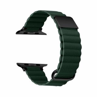 Apple Watch stílusos mágneses bőrszíj - Khaki Óra mérete: 38/40/41mm, Szíj színe: Khaki