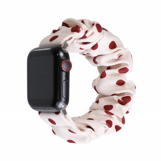 Apple Watch stílusos óraszíj - Fehér piros pöttyökkel Óra mérete: 38/40/41mm, Szíj színe: Fehér