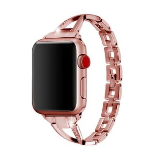 Apple Watch stílusos óraszíj strasszkövekkel - Rose Pink Óra mérete: 38/40/41mm, Szíj színe: Pink Gold