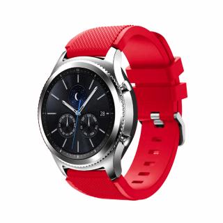 Egyszínű bordázott szíj okosórára - Piros Óra mérete: 20mm, Szíj színe: Piros