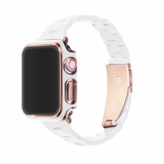 Elegáns Apple Watch óraszíj tokkal - Fehér Óra mérete: 38mm, Szíj színe: Fehér