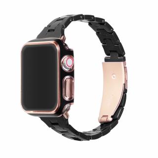 Elegáns Apple Watch óraszíj tokkal - Fekete Óra mérete: 40mm, Szíj színe: Fekete