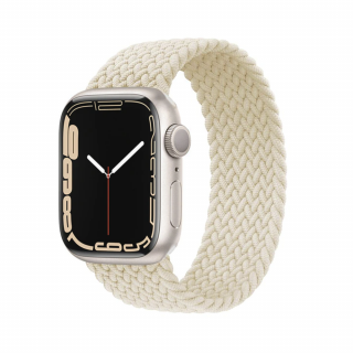 Fonott felhúzható Apple Watch óraszíj - Bézs Óra mérete: 38/40/41mm, Szíj hossza: M (Közepes csuklókerület), Szíj színe: Antique