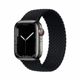 Fonott felhúzható Apple Watch óraszíj - Fekete Óra mérete: 38/40/41mm, Szíj hossza: M (Közepes csuklókerület), Szíj színe: Fekete