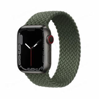 Fonott felhúzható Apple Watch óraszíj - Khaki Óra mérete: 38/40/41mm, Szíj hossza: M (Közepes csuklókerület), Szíj színe: Khaki