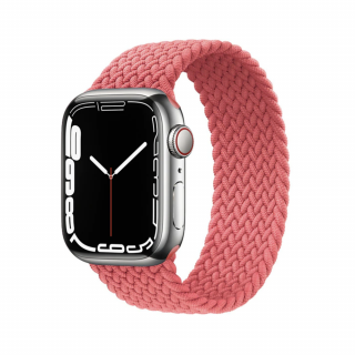 Fonott felhúzható Apple Watch óraszíj - Pink Óra mérete: 38/40/41mm, Szíj hossza: M (Közepes csuklókerület), Szíj színe: Rózsaszín