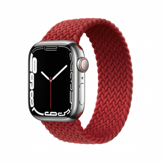 Fonott felhúzható Apple Watch óraszíj - Piros Óra mérete: 38/40/41mm, Szíj hossza: S (kisebb csuklókerület), Szíj színe: Piros