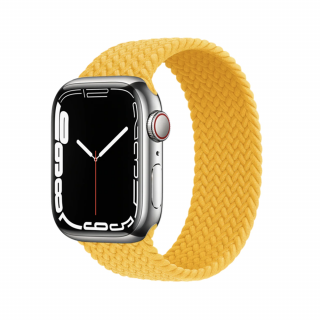 Fonott felhúzható Apple Watch óraszíj - Sárga Óra mérete: 38/40/41mm, Szíj hossza: M (Közepes csuklókerület), Szíj színe: Sárga