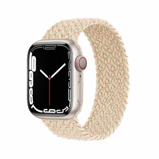 Fonott felhúzható Apple Watch óraszíj - White Star Óra mérete: 38/40/41mm, Szíj hossza: M (Közepes csuklókerület), Szíj színe: Bézs
