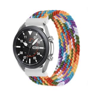 Fonott felhúzható óraszíj - Szivárvány Óra mérete: 22mm, Szíj hossza: M (Közepes csuklókerület), Szíj színe: Rainbow black