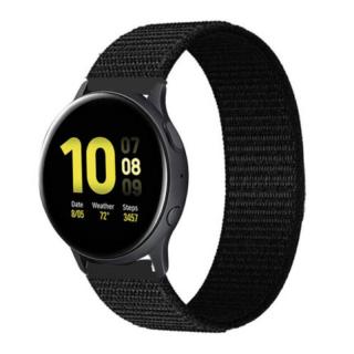 Nejlonos óraszíj okosórára - Fekete Óra mérete: 20mm, Szíj színe: Fekete