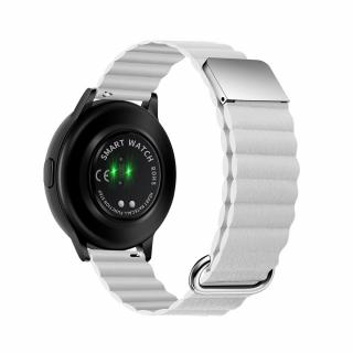 Stílusos mágneses bőrszíj okosórához - Fehér Óra mérete: 22mm, Szíj színe: Fehér