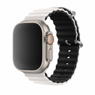Stílusos Oceán szíj - Fehér-fekete Óra mérete: 38/40/41mm, Szíj színe: Fehér-fekete