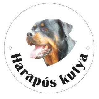 Kutyatábla kerek műanyag (rottweiler)