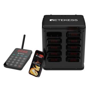 Retekess TD177 vezeték nélküli éttermi Hívórendszer, IP67 Vízálló, Bővíthető, Egygombos Programozás