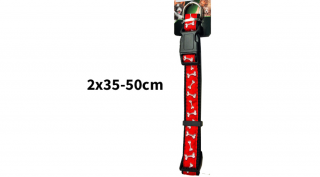 418,23 Nylon nyakörv bordó/csontos 2x35-50cm PET EXPERT