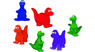 487,93 Kutyajáték-Latex színes dinoszauruszok 7-8cm