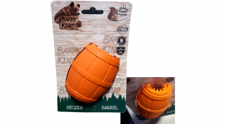 BK15412 Kutyajáték-Barry King extra erős kutyajáték -jutalomfalat adagoló narancs hordó 8,13cm