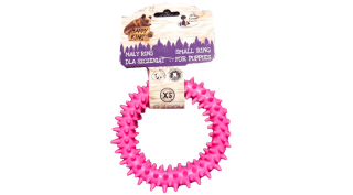 BK15503 Kutyajáték-Barry King puppy ring kutyajáték -pink tüskés karika XS 8,5cm