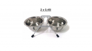 BK18312 Standard fém tál állvánnyal 2x0,45L