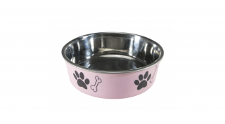 BK18358 Csúszásmentes mintás fémtál 0,7L - pink