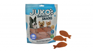 JK11588 Kutya és macska jutalomfalat - Hal formájú lazac steak 250g