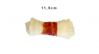 JK13588 Kutya jutalomfalat-Bivalybőr csomó kacsahúsba tekerve 11,5cm (20db/csomag)